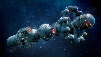3d render. Alien spaceship concept © Miguel Aguirre