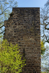 Ruin of the Kattentower in the south of Essen, Germany