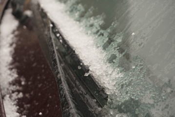 hail frontal glass car