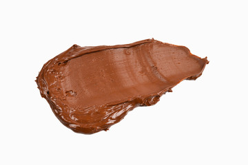 Chocolate cream background. Space for text or design. Isolated on white.