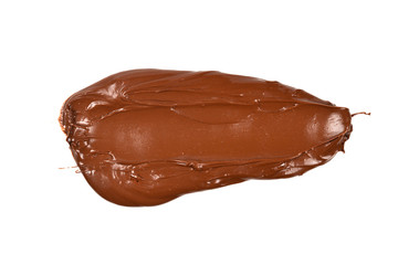 Chocolate cream background. Space for text or design. Isolated on white.