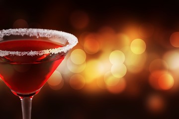 Glass of alcohol  cocktail on background