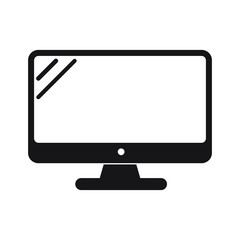 Computer monitor icon. Flat PC symbol.