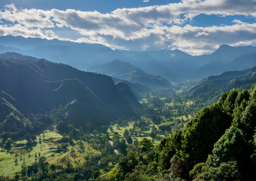 Landscape of Quindio River Valley, Salento, Quindio Department, Colombia