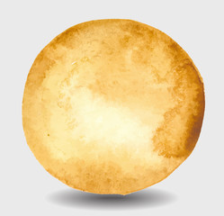  watercolor light ocher circle, vector image