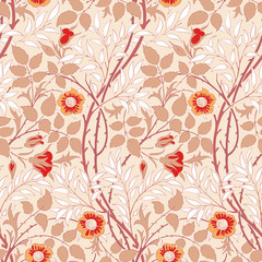 Fototapeta na wymiar Floral pattern for your design. Modern seamless pattern for interior decoration, wrapping paper, graphic design and textile. Vector illustration. Background.