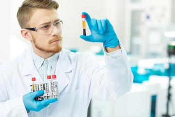 Male scientist working at the laboratory