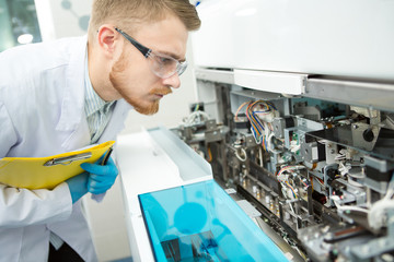 Male scientist working at the laboratory