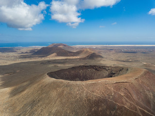 Fototapeta na wymiar Aerial view of Volcan in Fuerteventura, Canary Islands, Spain