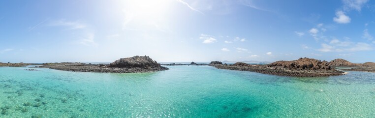 Fototapeta premium Lobos island in fuerteventura , sapain is a beautiful location in canary island