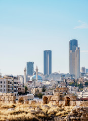 Fototapeta na wymiar Cityscape seen from Citadel Hill, Amman, Amman Governorate, Jordan