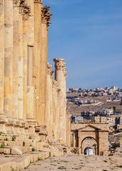 Colonnaded Street or Cardo, Jerash, Jerash Governorate, Jordan