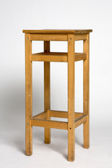 stool wooden seat by side