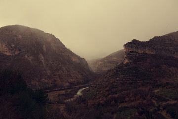 Fototapeta na wymiar brouillard dans les montagnes