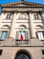 facade of Accademia Carrara in Bergamo city