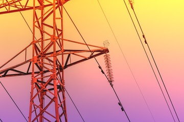 Rusty high-voltage towers