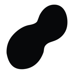 A black and white vector silhouette of a peanut