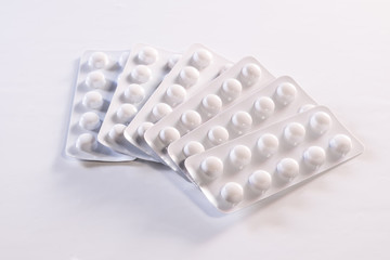 Wei&szlig;e Tablettenblister