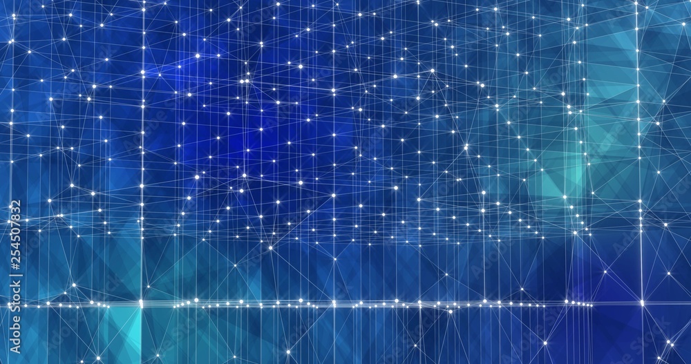 Fototapete background abstract dynamic plexus futuristic technology. 3d render
