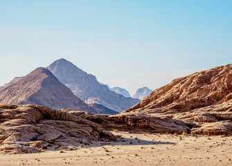 Naklejka premium Landscape of Wadi Rum, Aqaba Governorate, Jordan