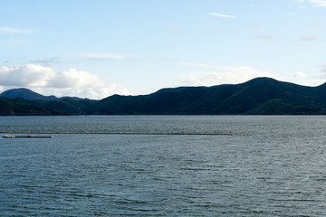 Diamond Valley Lake during cloud day.  One of the largest reservoirs in Southern California. USA. 