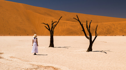 Woman at Deadvlei, Namibia
