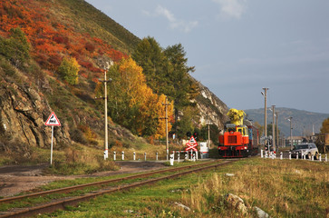 View of Port-Baikal settlement. Irkutsk oblast. Russian
