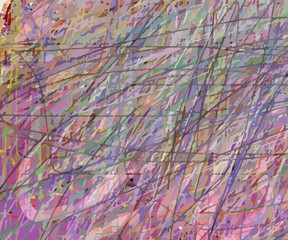 Abstract textural background. Spots and stripes of different colors create an interesting texture of the picture. For the design of paper, plastic, wrappers, covers and more. Vector illustration.