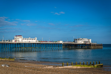 Worthing Pier, a Grade II listed building opened in 1862, Worthing, West Sussex, England, UK