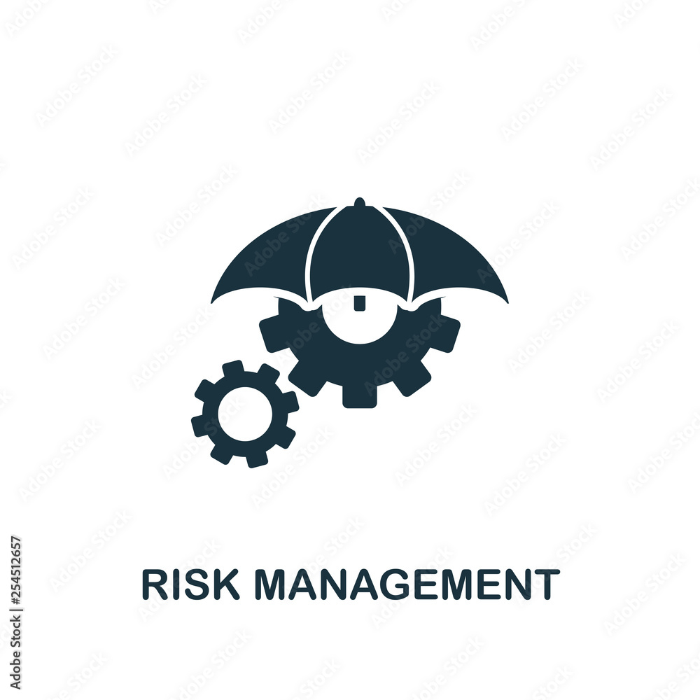Poster risk management icon. creative element design from risk management icons collection. pixel perfect r