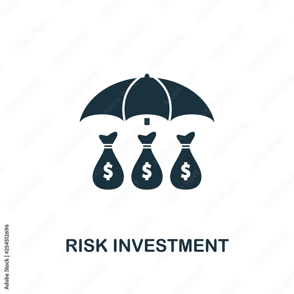 Poster risk investment icon. creative element design from risk management icons collection. pixel perfect r