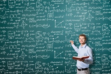 Albert einstein algebra background blackboard board business calculations