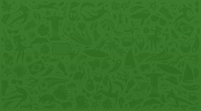 Vector illustration colorful background. World of Brasil pattern with modern and traditional elements. 2019 trend. Championship Conmeball Copa America 2019 in Brazil. 