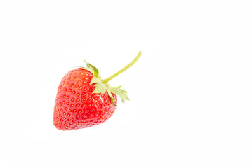 Red strawberry isolated on white background with clipping path.