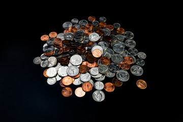 Coin background. Pennies/Quarters/ Cents. 