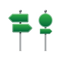 Green traffic signs vector, illustration.