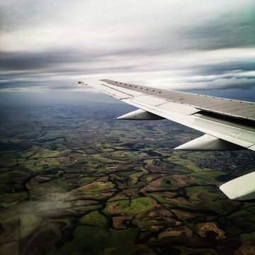 high-angle photography of airplane