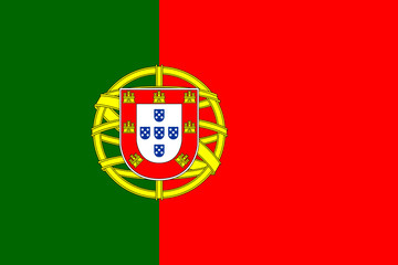 Flag of Portugal. Official colors. Correct proportion. Vector