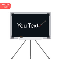 Your text black board isolated on white photo-realistic vector illustration