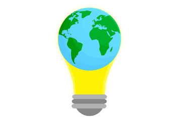 Bombilla con el planeta tierra. © Gabrieuskal