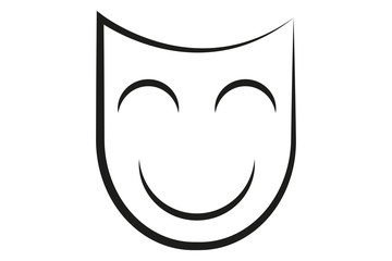 Silueta de una máscara sonriente.