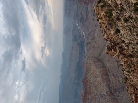 Grand Canyon view under white sky