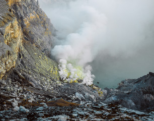waves crashing on rocks