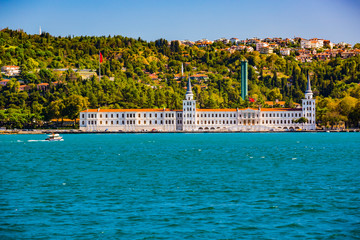 Panorama of the city of Istanbul from the Golden Horn bay on the slopes of the city.