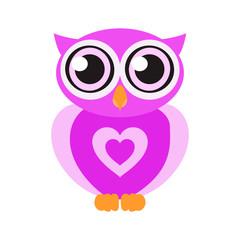 Owl. A heart. Cute owl. The symbol of Valentine's Day. Vector illustration. EPS 10.