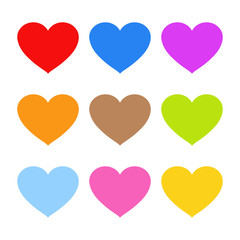 Hearts. A set of hearts. Multicolored hearts. Vector illustration. EPS 10.
