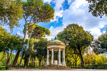 Temple of Diana on the grounds of the Villa Borghese park in Rome, Italy