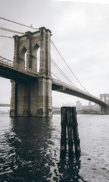Brooklyn Bridge grayscale photography