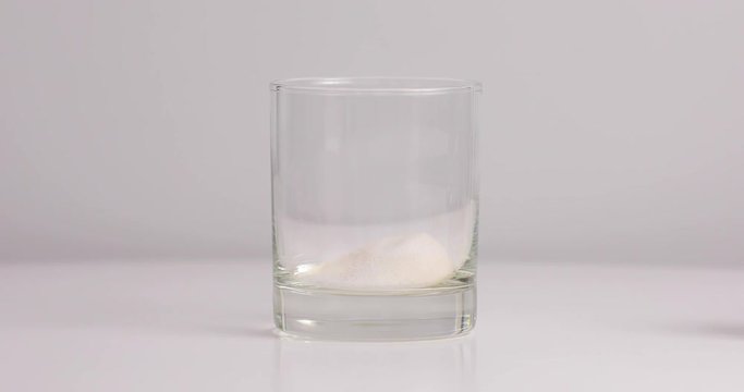 Preparation of suspension for therapy illness, mixing powder in a water, original audio included