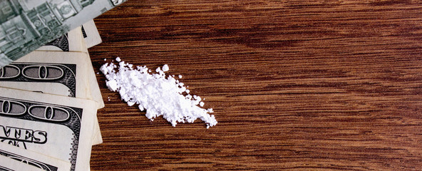 Money and drugs. The death of society. Dollars, drugs, suffering.